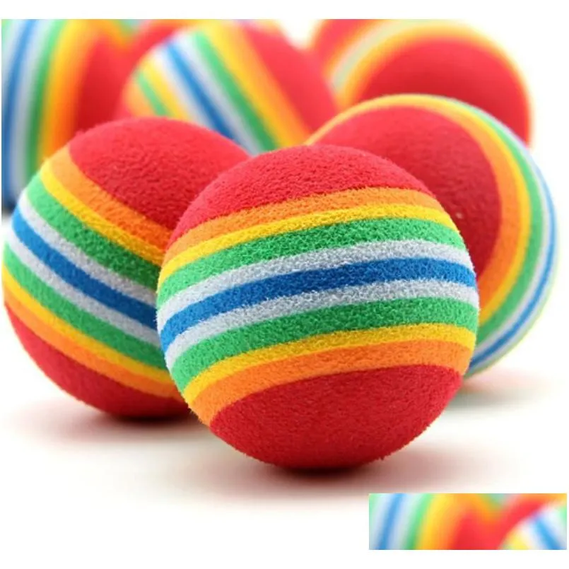 Dog Toys Chews 200Pcs Diameter 35Mm Interesting And Cat Super Cute Rainbow Ball Cartoon Plush Toy 186 S2 Drop Delivery Home Garden Pet Dhmpk