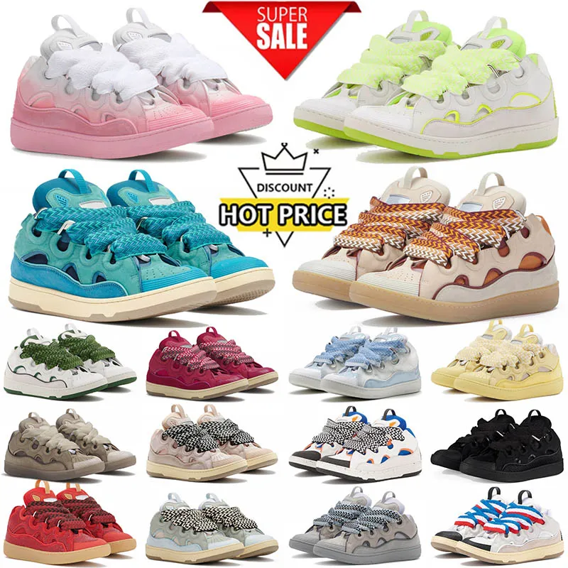 Ontwerper jaren 90 buitengewone sneaker mesh geweven veterschoenen stijl reliëf lederen Curb sneakers heren dames in nappa kalfsleer rubberen platformzool maat 35-46