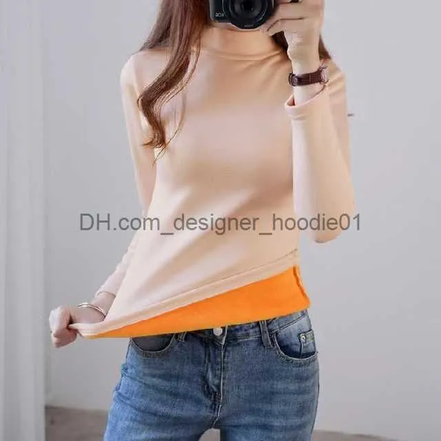 2023 Winter Primark Thermal Tops Ladies Thick Velvet One Piece Top With  Wool Fleece Mid High Collar For Warm Bottoming L230919 From  Designer_hoodie01, $6.03
