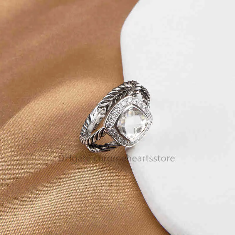 2024 Ring Fashion Silver Jewelry Designer Love 18K Gold for Rings Women Elegant Diamond White Topaz Zircon Classic Hoop Ladies Anniversary Banquet Present