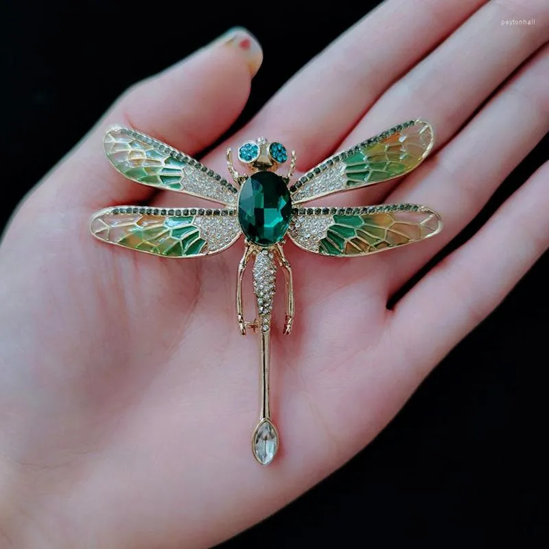 Brooches Korean Colorful Inlaid Rhinestone Dragonfly For Women Luxury Designer Fashion Metal Animal Brooch Pins Jewelry Gifts