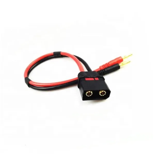 Connecteur anti-étincelle QS8-S vers fiche banane de 4mm, câble de chargeur 12awg 20CM, adaptateur de câble de Charge QS8 pour batterie Lipo de Drone RC à monter soi-même