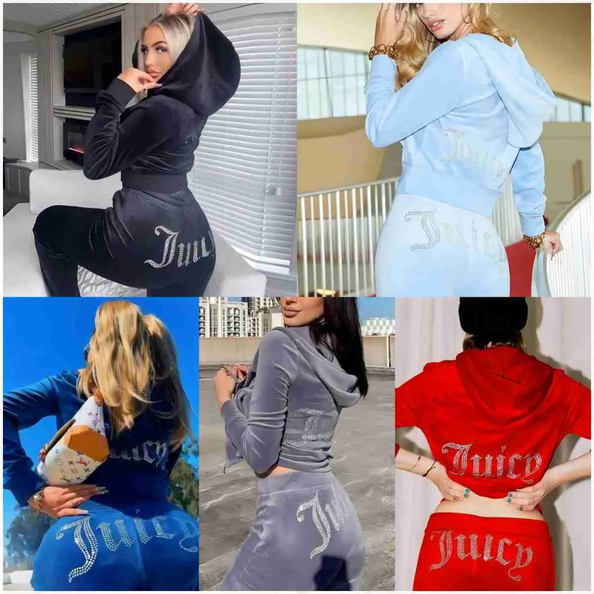 Juicy Couture Thin Double Belt Black and Red Set Juicy Couture OG Heritage Track Womens Jacket Black Red  main image 3