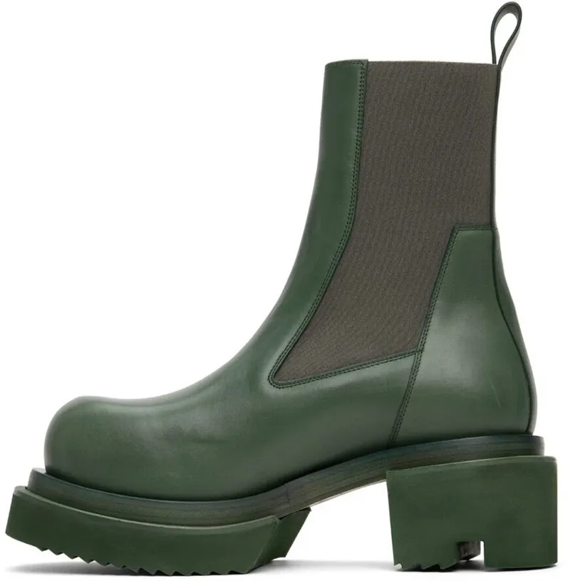 Mulheres designer fw23 tactor couro real botas verdes gênio botas de alta qualidade