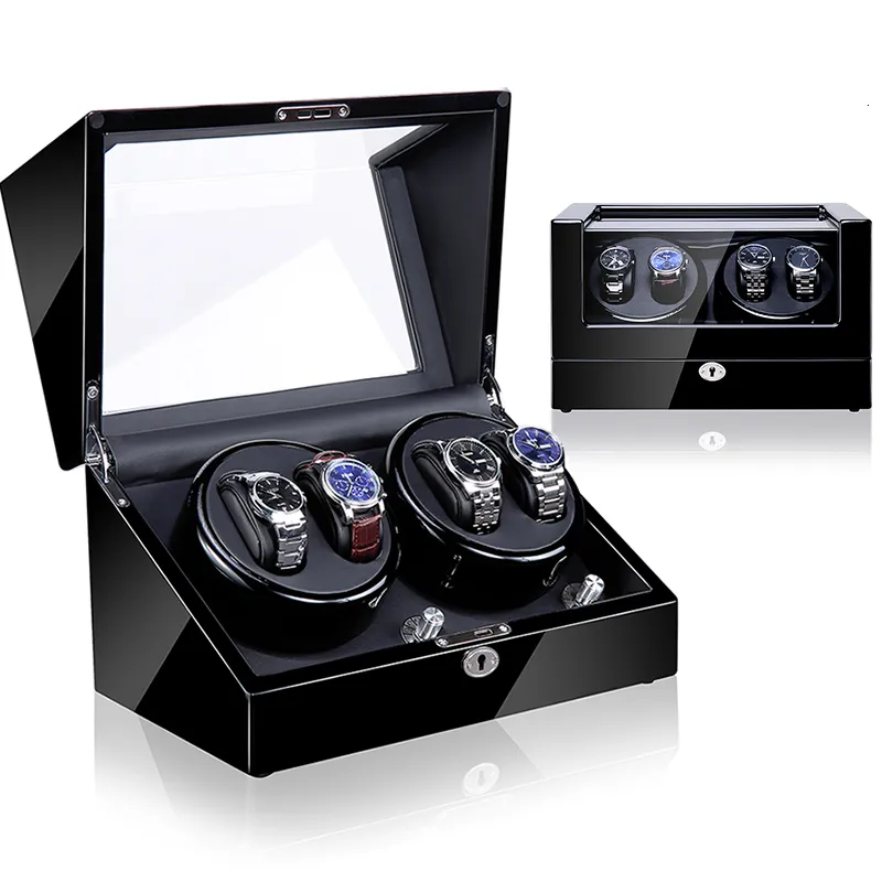 Avvolgitori per orologi Vernice da forno Esterno lucido di alta qualità All'ingrosso Orbit Wood Luxury Modern Automatic 40 Watch Winder per orologi 230918