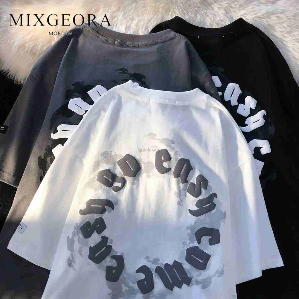 Designer Moda Roupas Hip Hop Tees Rock Camisetas Mix Geora 100% Algodão T-shirt de Manga Curta para Homens e Mulheres Ins Verão Solto Versátil Moda Casal T