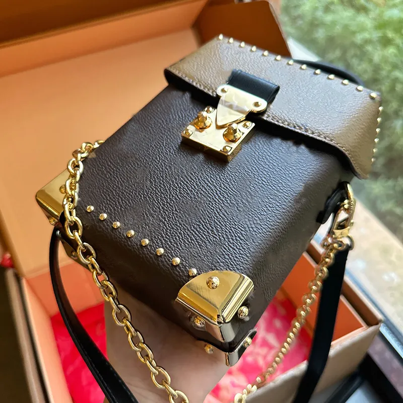 Luxury Designer Camerabox Mini Shoulder Bag Paris Fashion Womens Genuine Leather Clamshell Crossbody Bag Detachable And Adjustable Metal Chain Handbag