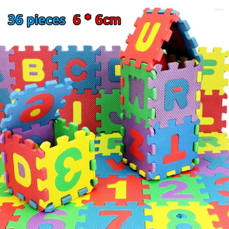 Tapetes de banho 2pcs 6/6cm Alfabetização Puzzle Mat Alta Qualidade Soft EVA Brinquedo Educacional Infantil Presente Chão Decoração de Casa Ordem Aleatória