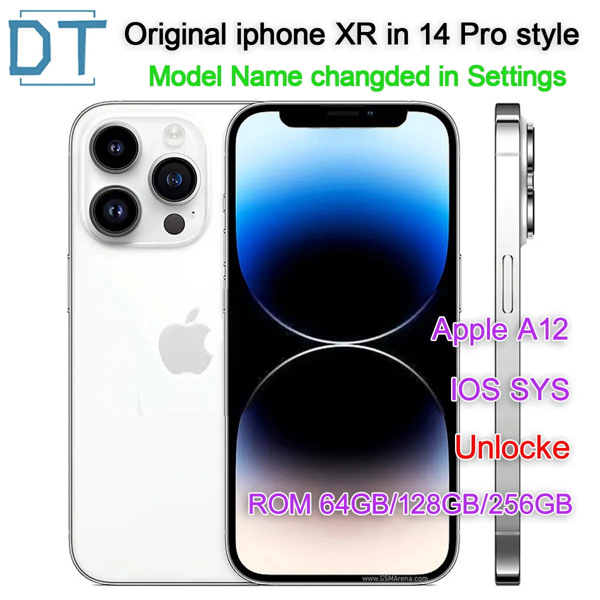 Tela OLED desbloqueada original Apple iPhone XR no estilo iPhone 14 pro Iphone Xs Max convertido para 14 Pro Max Celular RAM 3 GB ROM 64GB128GB / 256GB Celular, condição A +