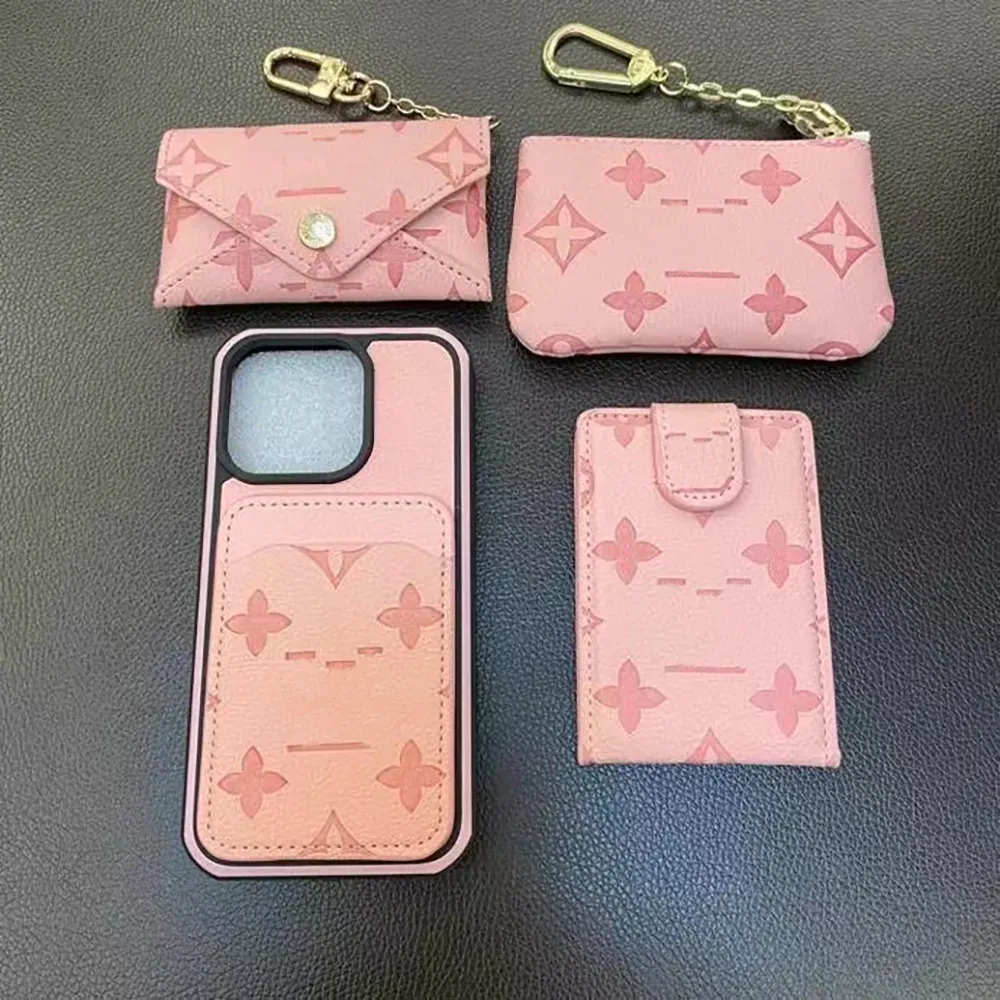 Piękny iPhone 14 13 Pro Max Case 4IN1 LU Skórzane luksusowa karta gier