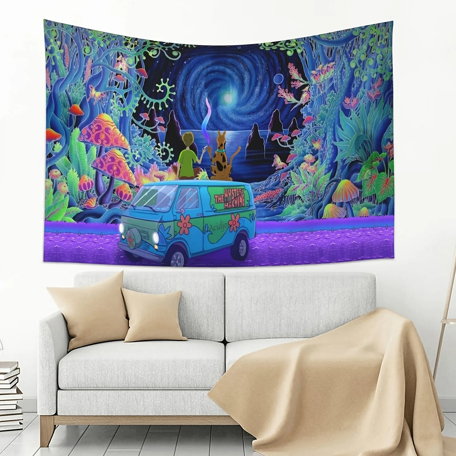 Wandtapijten Trippy Tapijt Muur Hangende Deken Kunst Voor Slaapkamer College Slaapzaal Home Decor 230919