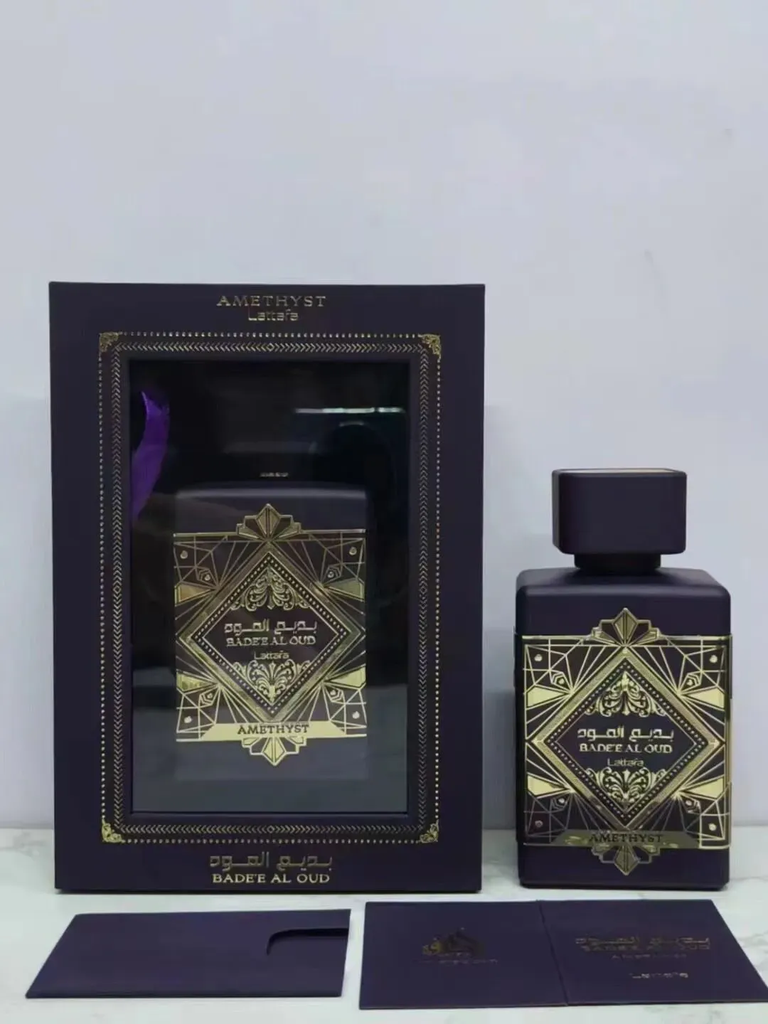 Lattafa Amethyst Perfume Badee Al Oud Fragrance 100 мл Мужчины Женщины Парфюмированная вода Стойкий унисекс Нейтральные духи Розовый одеколон Спрей EDP Высокое качество 3,4 унции