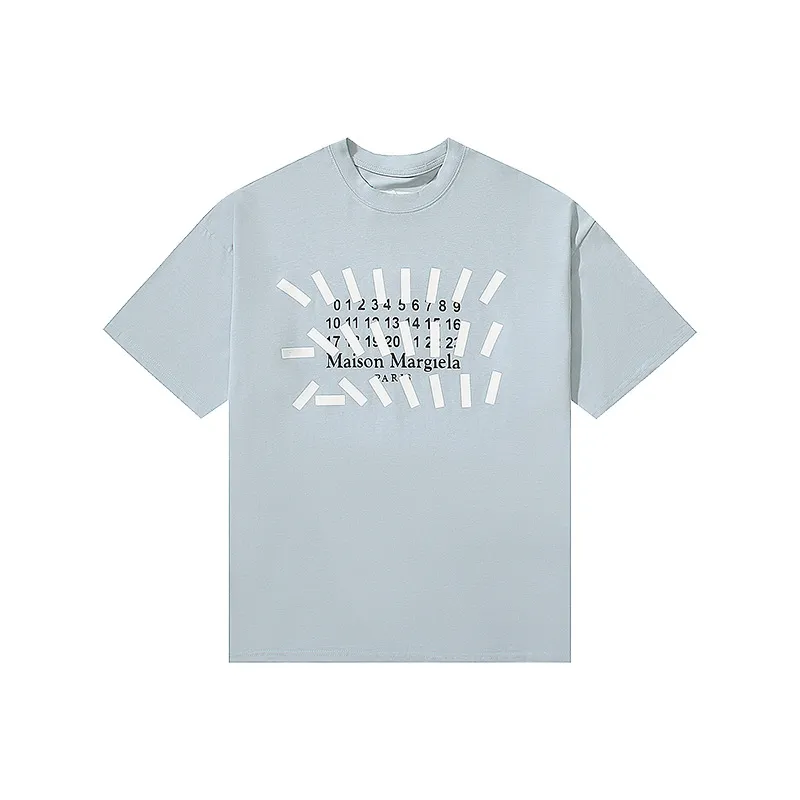 Mens T-skjortor Margiela Letter Tryck på Loose ShorteVed Designer Skjorta för män och kvinnor Casual Sports Cotton Maison Tee