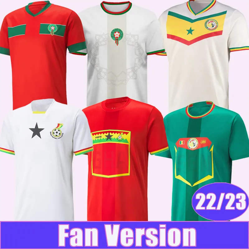 22 23 Marocko Thomas Mens Soccer Jerseys Ghana E. Cavani Hakimi National Team Senegal Mane Home Away Football Shirt Kort ärmuniformer