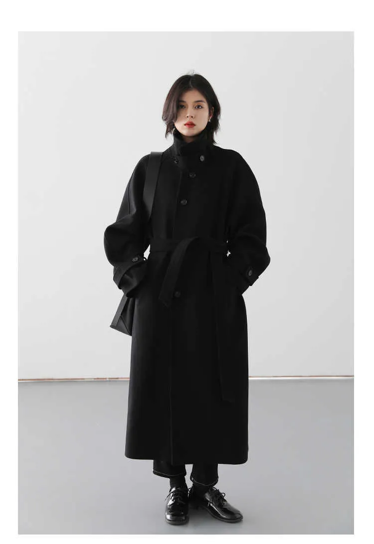 Chic VEN Womens Long Woolen Toteme Trench Coat With Standing Chic VEN Womens Long Woolen Toteme Trench Coat With Standing