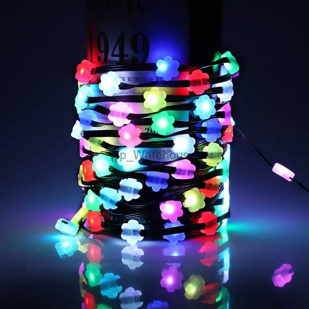 Stringhe LED Party USB Bluetooth Luce natalizia colorata Lucine Fiore Pentagramma RGB LED String Albero di Natale Decorazioni di Capodanno Ghirlanda LED HKD230919