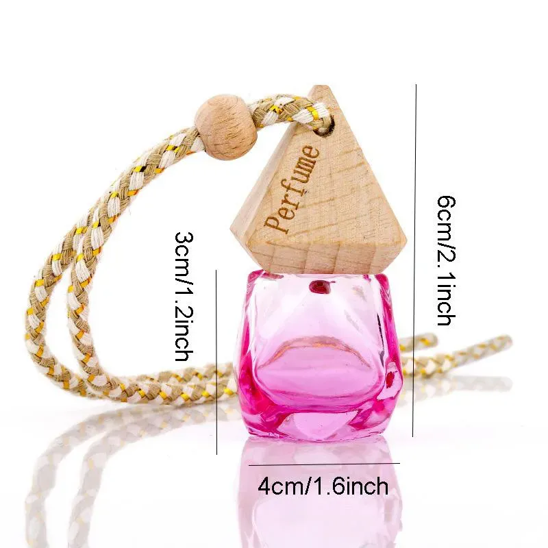 Car Perfume Bottle Pendant Essential Oil Diffuser Bag Clothes Ornaments Air Freshener Pendants Empty Glass Bottles Perfume BH1908 ZX