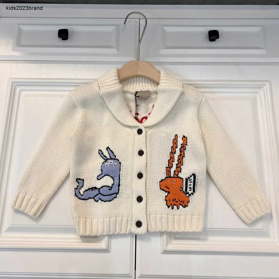 vestiti per bambini moda cardigan per bambini Maglione con risvolto per bambini in jacquard animale cartone animato Taglia 100-160 CM Giacca lavorata a maglia primaverile per ragazza ragazzo Sep15