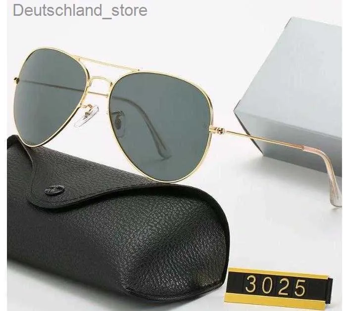 Solglasögon designer 3025r för män rale förbud glasögon kvinna uv400 skydd nyanser riktiga glas lins guld metall ram som driver Q230919