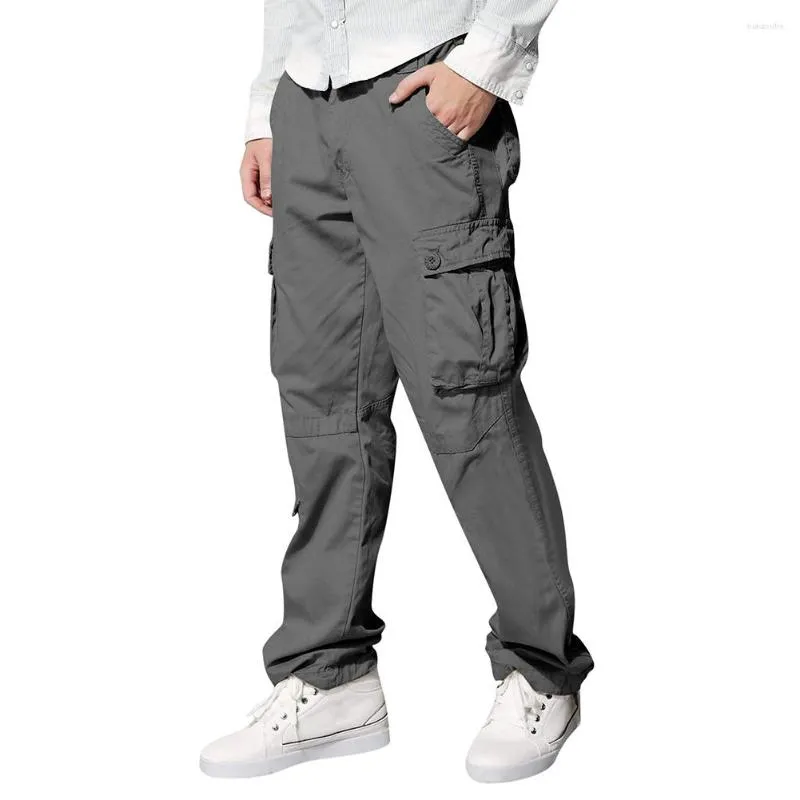 Pantalons pour hommes Pantalons cargo amples multi-poches pour hommes Salopette décontractée extensible robuste Joggers Droit drapé Jambe large pour hommes