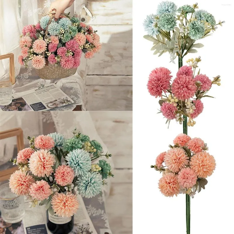 Декоративные цветы для свадьбы Вечный шелковый цветочный шар Красивая нежная имитация реалистичного одуванчика