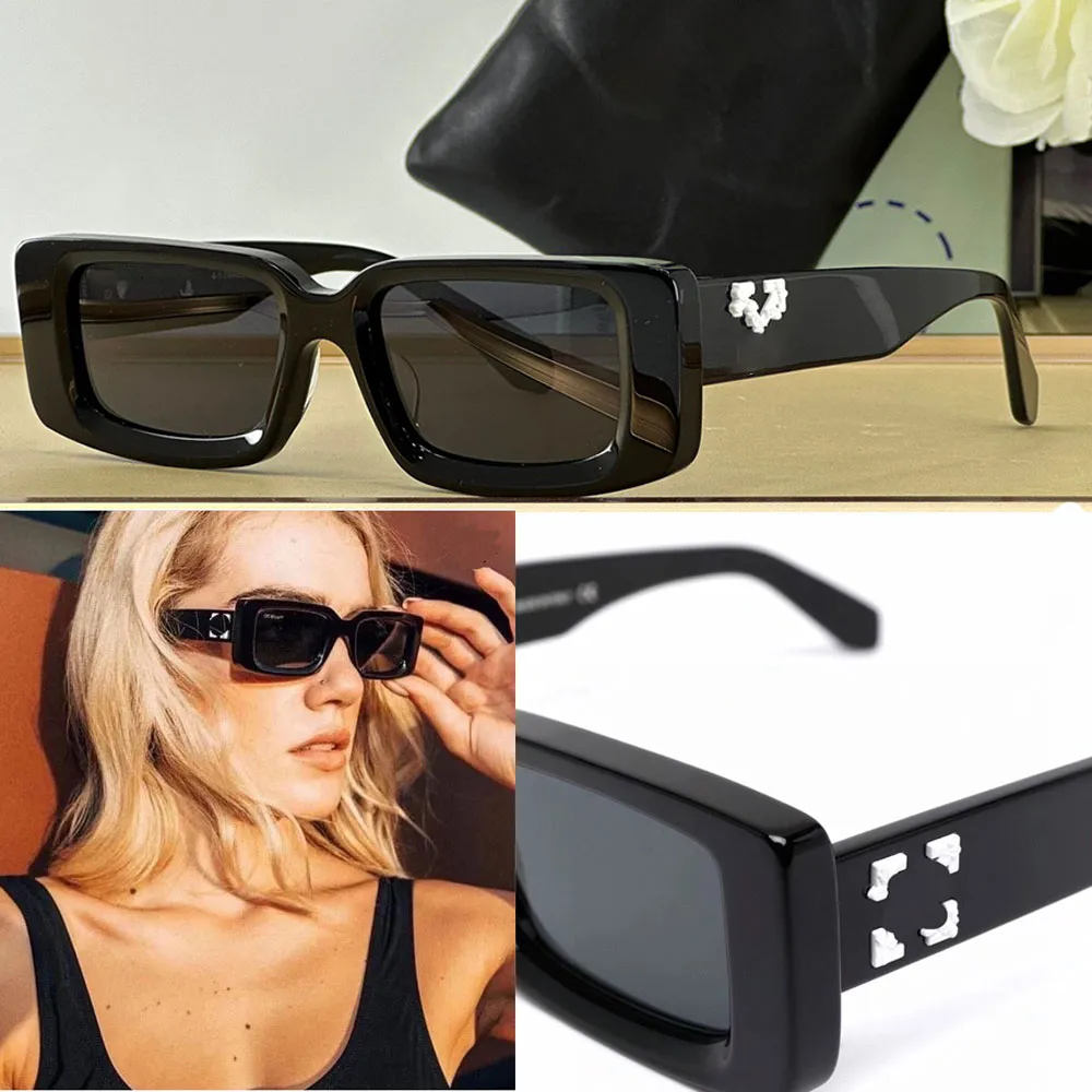 Sonnenbrille mit rechteckigem Rahmen, Modedesignerin, Damenmode, personalisierte, lässige Sonnenbrille, Occhiali da sole con cornice rettangolare OER016