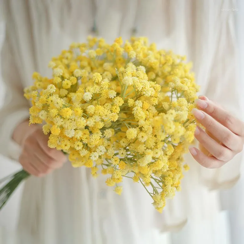 Fleurs décoratives de noël, gypsophile artificielle en plastique, décoration de mariage pour la maison, bricolage, souffle de bébé, fausse fleur en Silicone