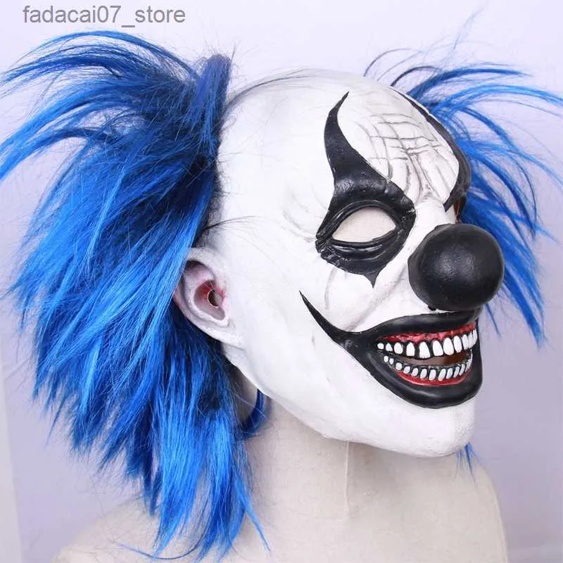 LePyCos Masque Cosplay Latex Réaliste Bleu – Effet 3D Effrayant Pour Halloween Et Carnaval