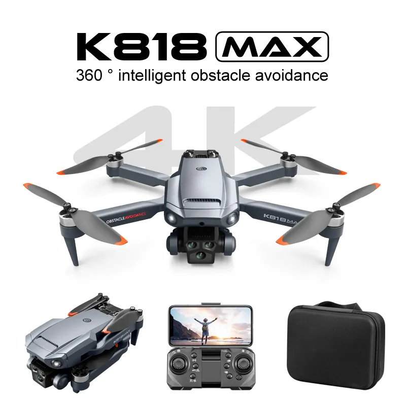 K818 Kameralı Maks Drone 4K HD Profesyonel FPV Drones Mais Vendidos 8K RC Helikopter Uzaktan Kumanda Uçak Quadcopter Çocuk Oyuncakları