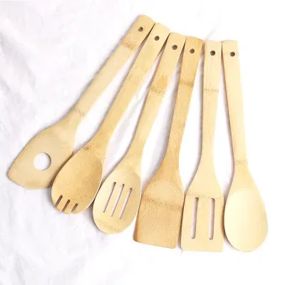 Wysokiej klasy Bamboo Spuna Spatule 6 Style przenośne drewniane przybory kuchenne gotowanie Turners Szkice do mieszania łopaty uchwytów