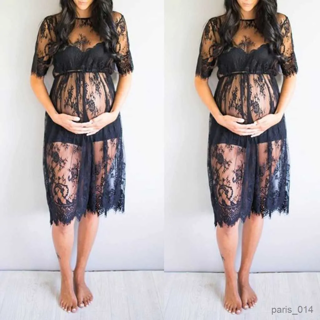 Maternity Dresses Pregnancy Photography Prop Lace Dresses Pregnant Women Gift Pregnant Women Lace See Through Maternity Dress Fancy Studio Clothes