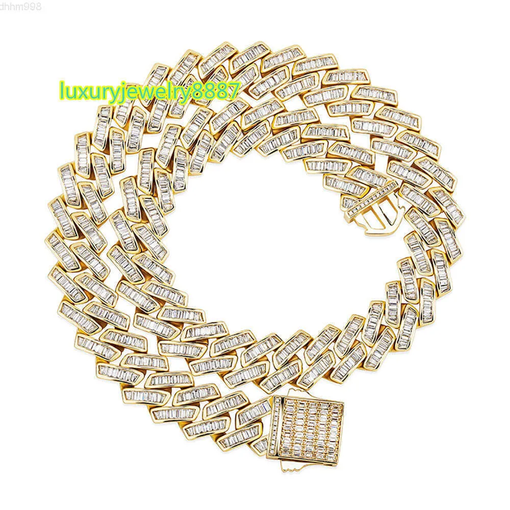 Hip Hop Jewelry VVS Moissanite Cuban Chain Mens Gift Set Iced Out