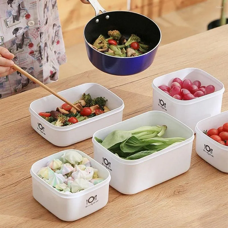 Storage Bottles Transparent Vegetable Fruit Crisper Sealed Food Grade Rectangular Preservation Box Plastic Refrigerator Kitchen