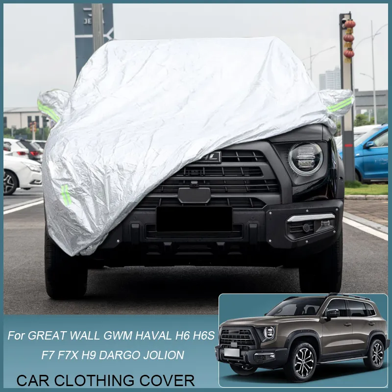 Volledige Auto Cover Regen Vorst Sneeuw Stof Waterdicht Beschermen Voor Grote Muur GWM HAVAL Dargo X F7 F7X H6 H6S H9 JOLION Auto Accessoires