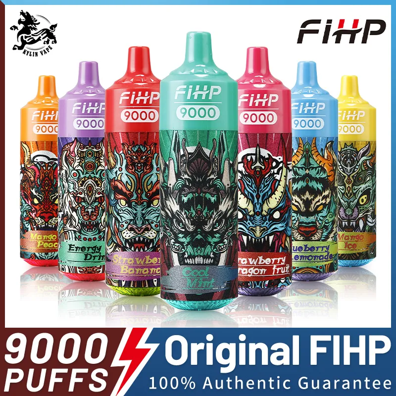 Original FIHP Puff 9000 descartável VAPE PEN DEPPRESSO DE POFGH PUFF 9K