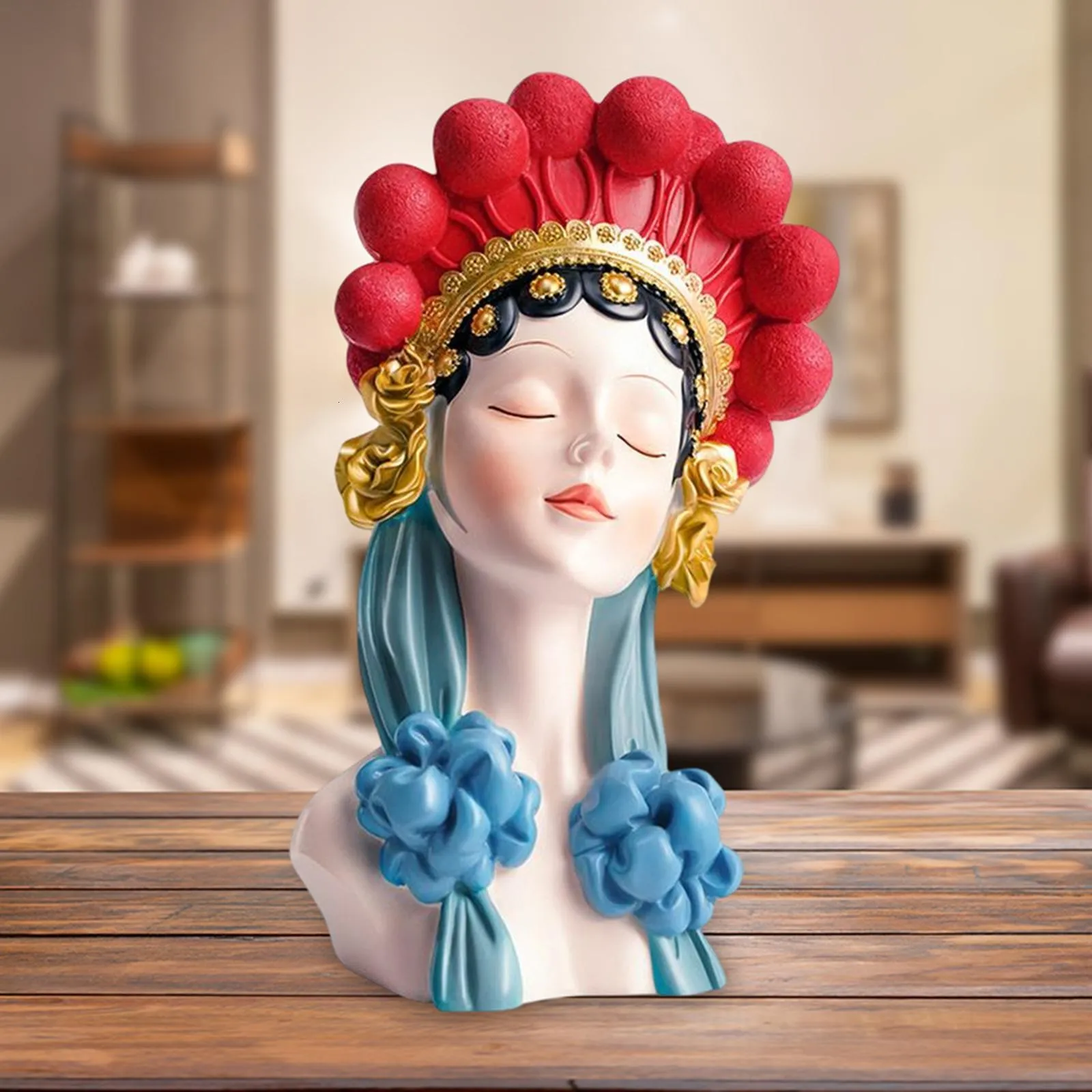 Opera Girls Statue Folk Art for Living Room Bookshelf Decoration