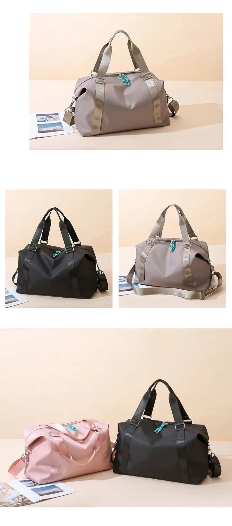Outdoor Waterproof Nylon Sports Gym Bag with Hasp Closure for Men and ...