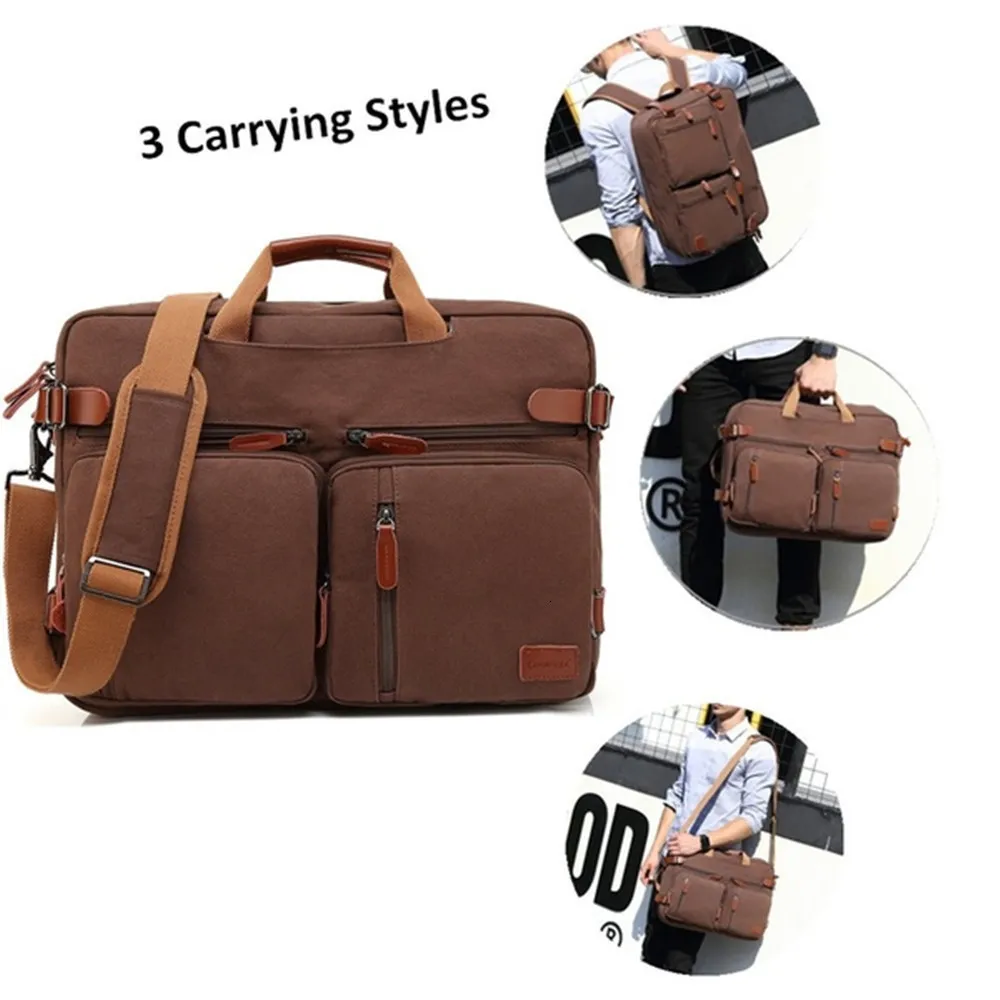 School Bags Convertible Shoulder Backpack 15 6 17 3 Inch Laptop Handbag Business Travel Anti Theft Student 230918