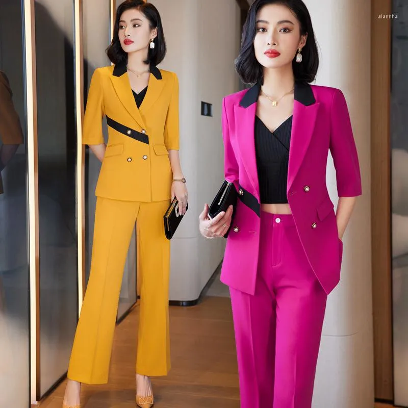 Kvinnors tvåbitar byxor Business Suit Design Sense Nisch Spring and Summer Korean Style Casual All-Matching Fashion Western Slimming S