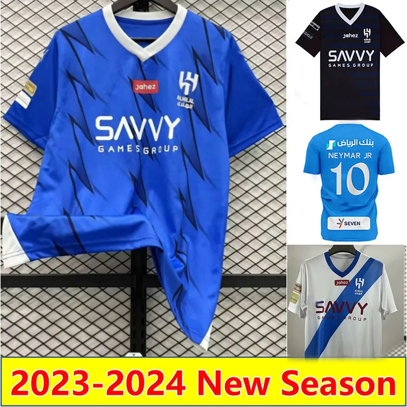 ネイマールJR 2023 2024 Al Hilal Saudi＃9 Mitrovic Soccer Jerseys Malcom Ighalo Neves Sergej Salem Vietto Koulibaly Football Shird Home Away 3rd Men Maillots De Futol