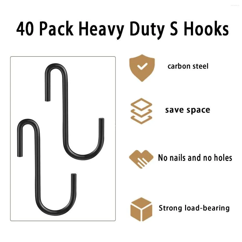 40 Pack Heavy Duty S Shaped Kitchen Steel Hanger For Kitchen And Bathroom  Hanging Clothes From Dresscuten, $14.9