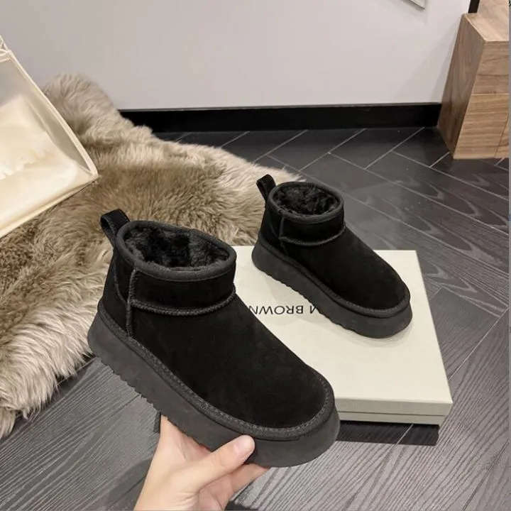 2023 Femmes Hiver Ultra Mini Boot Designer Bottes à plate-forme australienne pour hommes en cuir véritable chaud cheville fourrure chaussons chaussure de luxe EU44 bottes de neige pour femmes AAA9999
