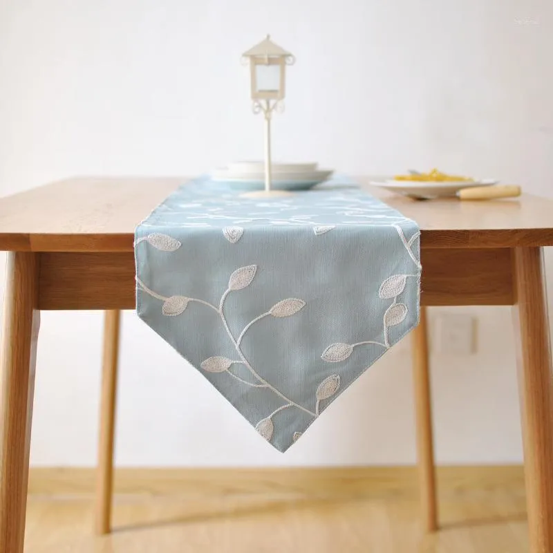 Chemin de Table en tissu de coton brodé, drapeau américain pastoral, meuble TV européen Simple, café