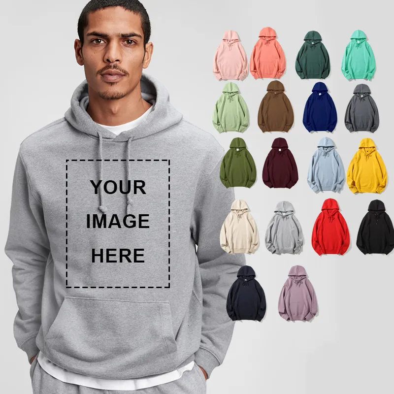 Herenhoodies Sweatshirts Uw eigen ontwerp merkfoto op maat gemaakte heren- en dames-doe-het-zelf hoodie sweatshirt casual fleece hoodie losse mode 22 kleuren 230918