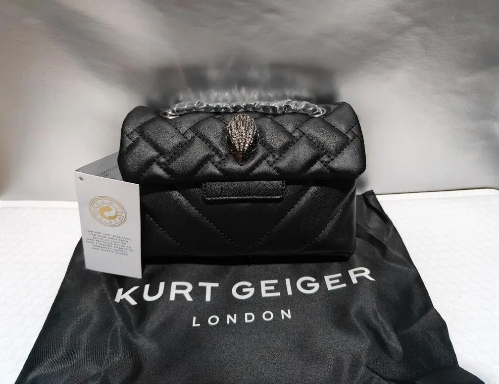 borse griffate Kurt Geiger London Borsa a tracolla da donna in metallo trapuntato moda di lusso MINI Borsa a tracolla da donna in pelle PU con ricamo di alta qualità Borse da sera