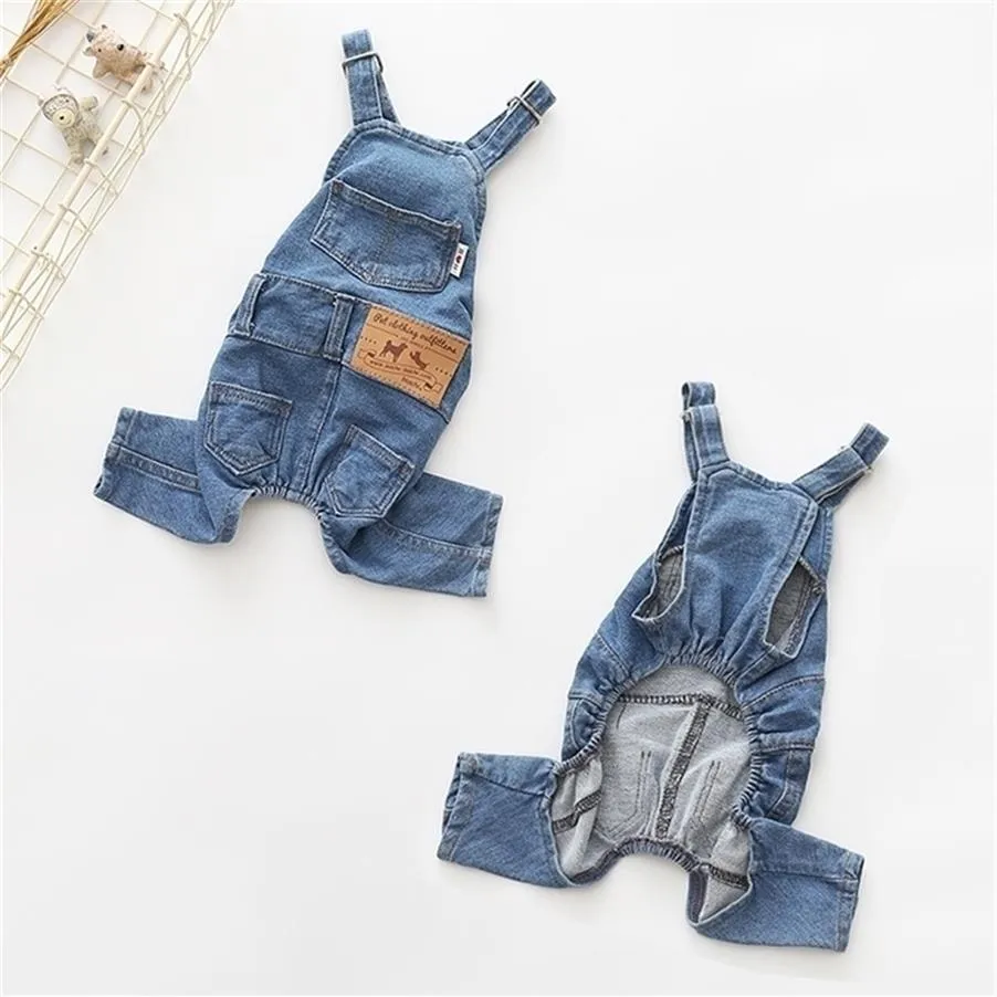 French Bulldog Clothing Denim Pet Dog Clothes Jumpsuits Autumn Winter Dogs Pets Clothing For Dog Coat Jacket Ropa Para Perro T20073019