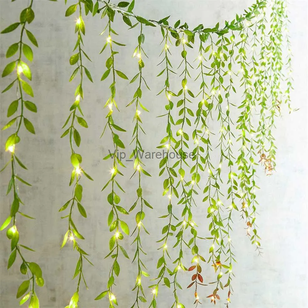 Stringhe LED Party 180 LED USB Ghirlanda Willow Vines String Lights Batteria Edera artificiale Led Tenda Lucine per parete Decorazione del giardino del partito HKD230919