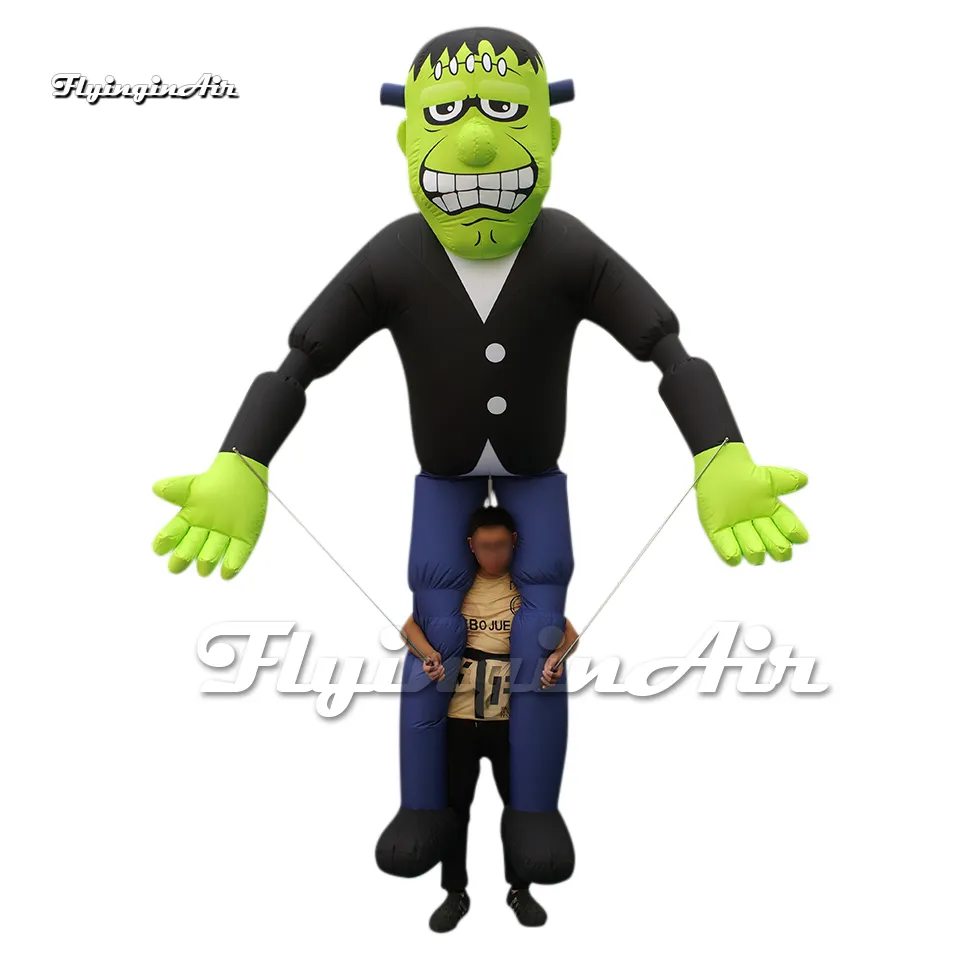 Divertente Halloween Parade Performance Green Walking Gonfiabile Frankenstein Monster Puppet Blow Up Personaggio dei cartoni animati Modello per evento