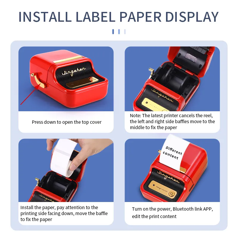 Mini imprimante pour smartphone, mini imprimante photo portable, imprimante  thermique sans fil avec 7 rouleaux de papier, image, étiquette de reçu,  note : : High-tech