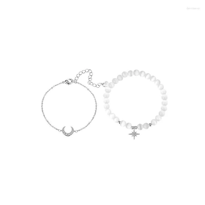 Charm-Armbänder Trendprodukte Sternenmond-Perlenarmband-Set für Damen im Ins-Stil, hochwertiges Boudoir